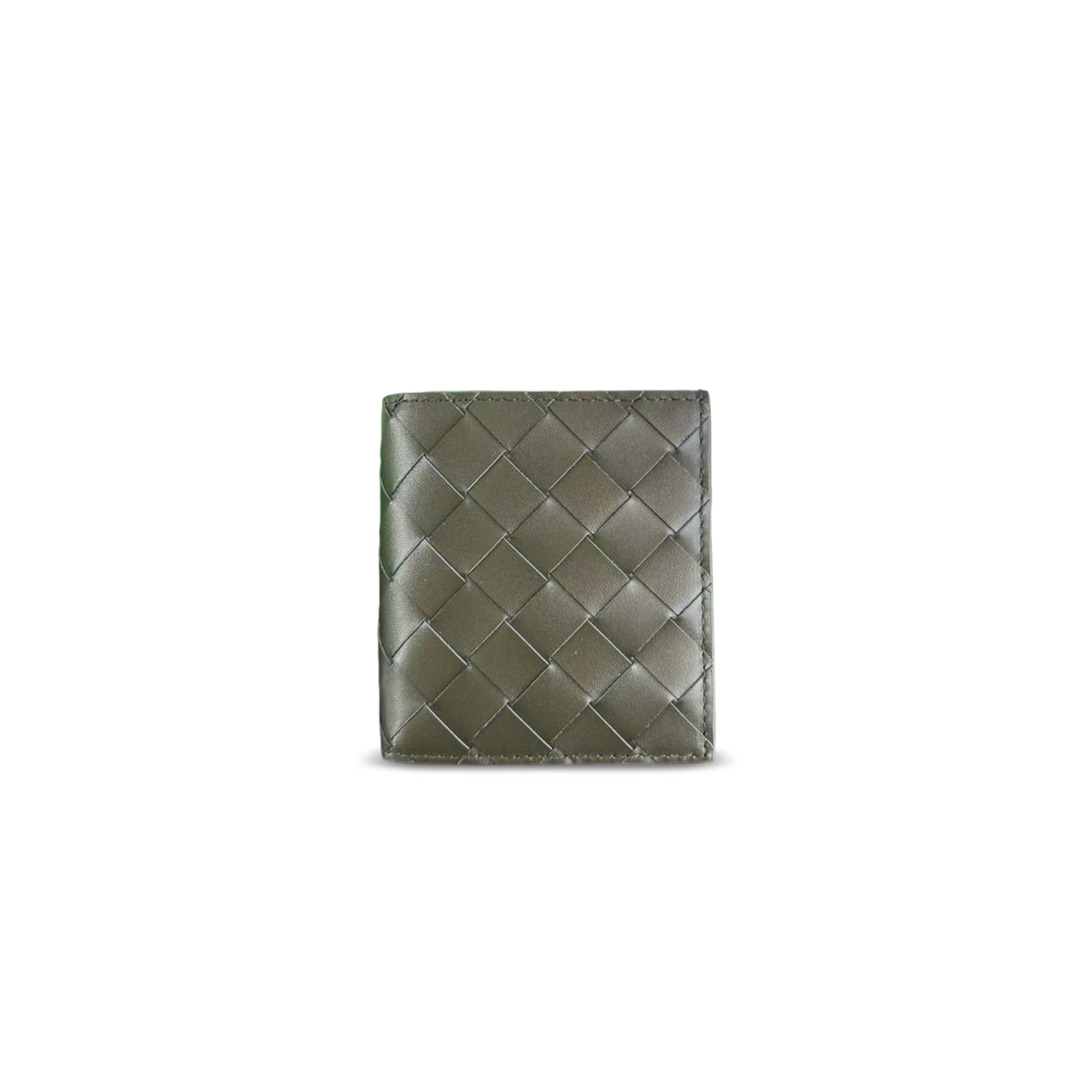 BOTTEGA VENETA INTRECCIATO BI-FOLD WALLET KAKI FONDANT 749400 (10*9.5*1cm)
